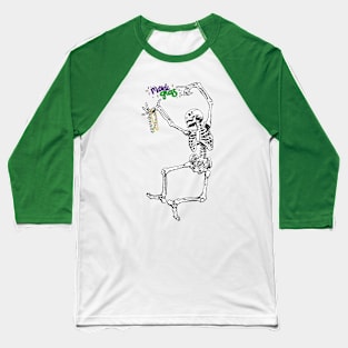 Mardi Gras Skeleton Baseball T-Shirt